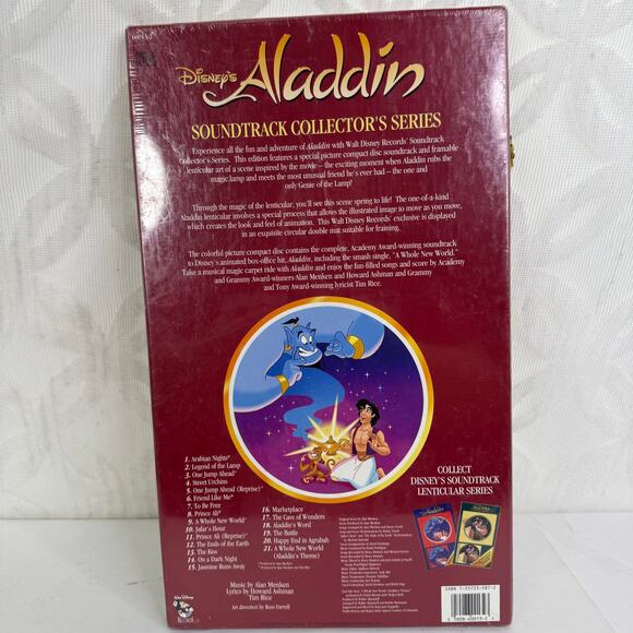 Disney Records Aladdin Collector's Series Soundtrack with Lenticular Art in Box - Picture 3 of 5